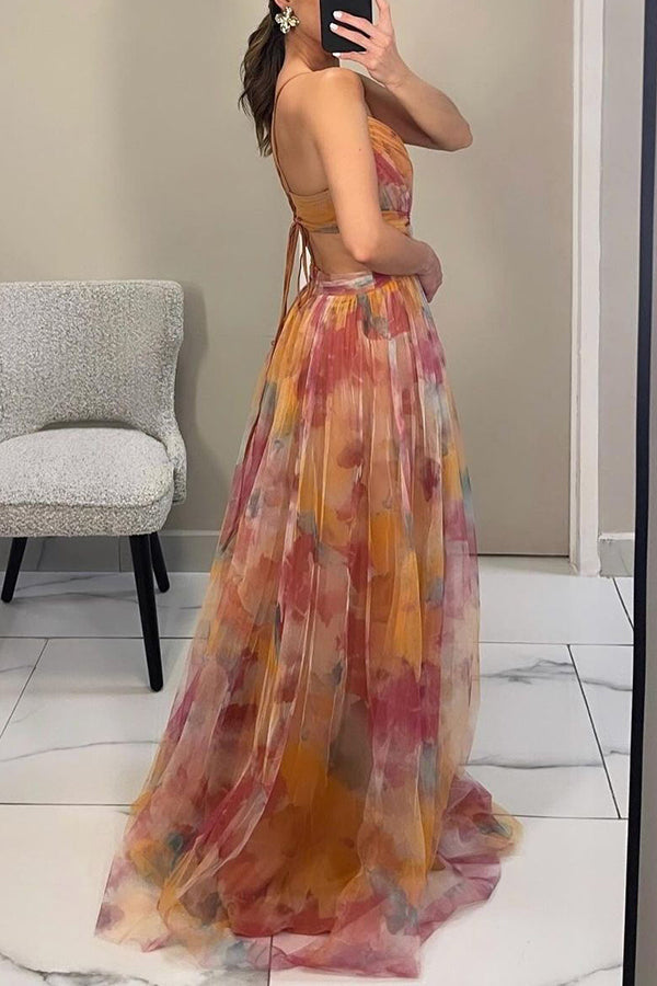 Vaëlia™ | Beautiful floral print maxi dress