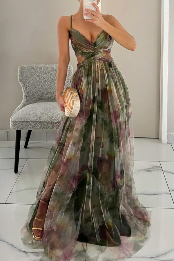 Vaëlia™ | Beautiful floral print maxi dress
