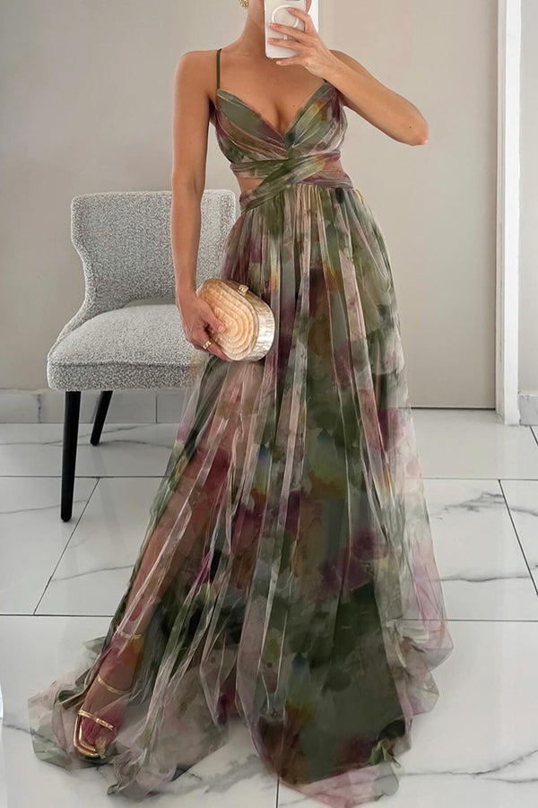 Vaëlia™ | Beautiful floral print maxi dress