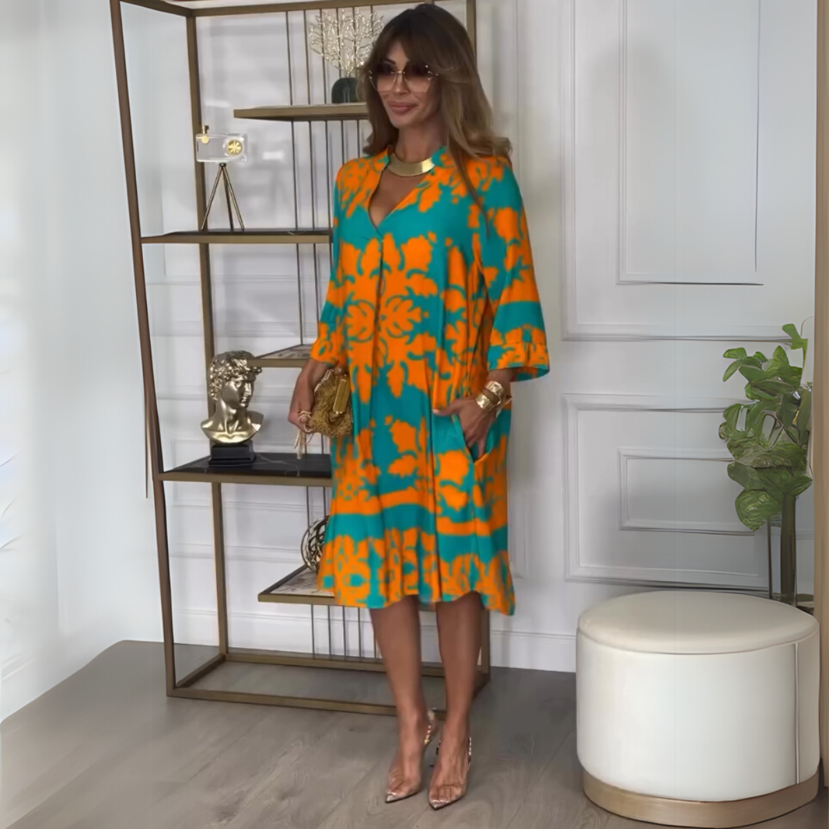 Céleste™ | Robe fluide à imprimé doux