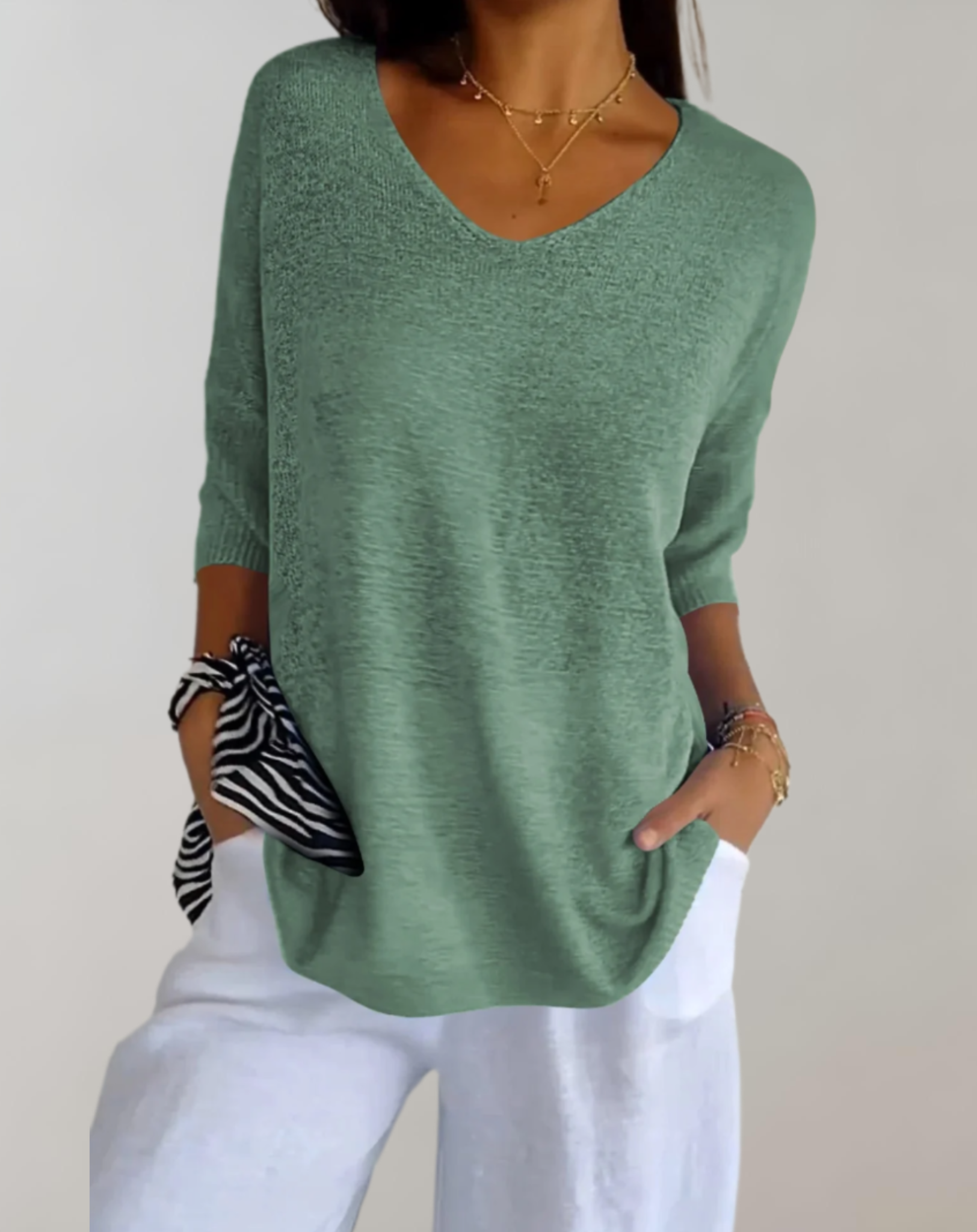 Laluna™ | Knitted V-Neck Top