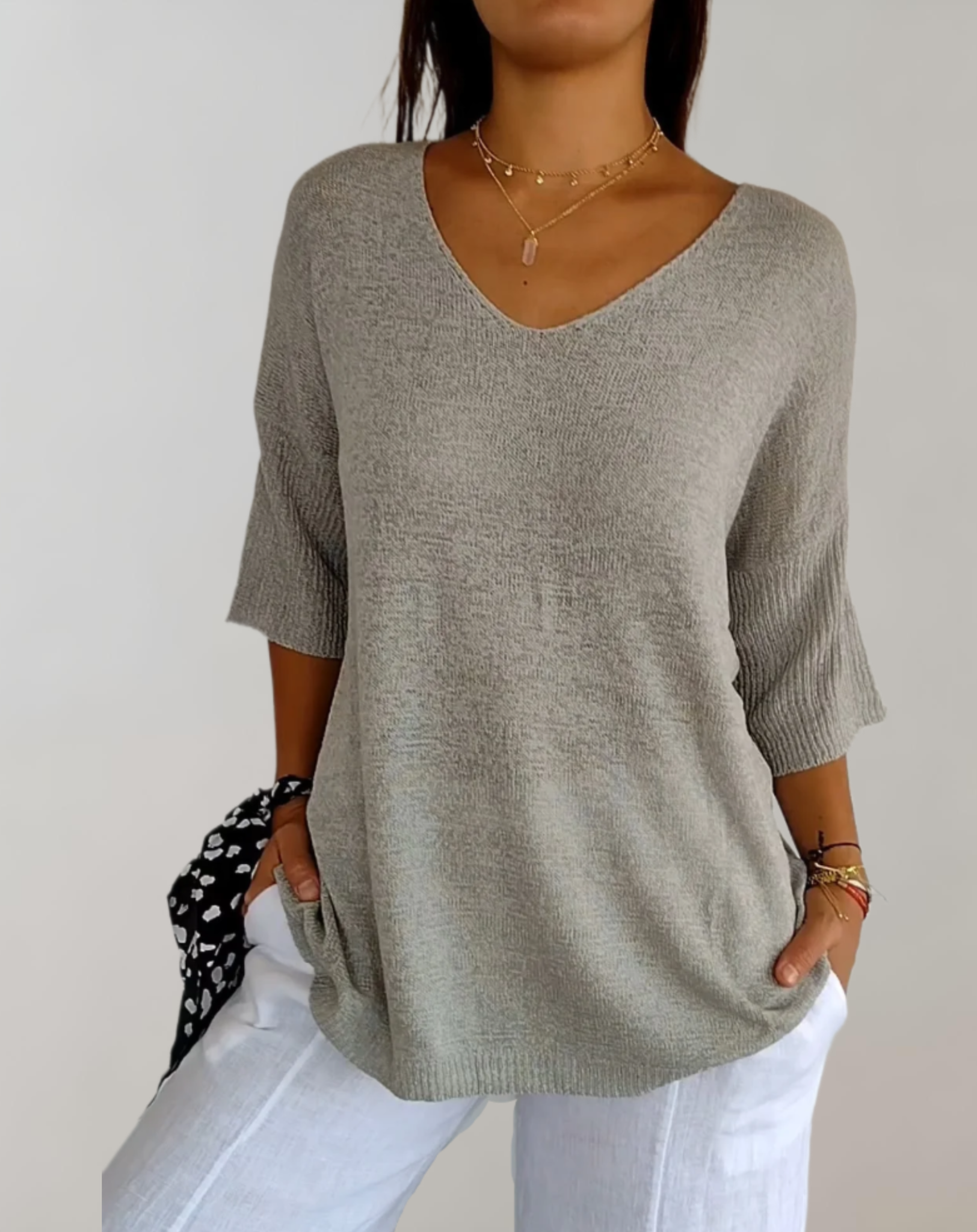 Laluna™ | Knitted V-Neck Top