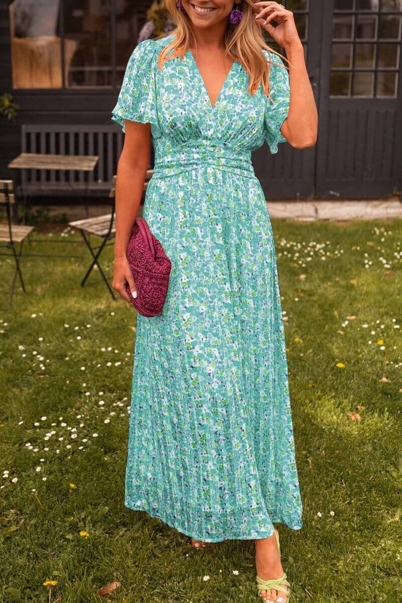 Sandra™ | Elegant V-neck maxi dress