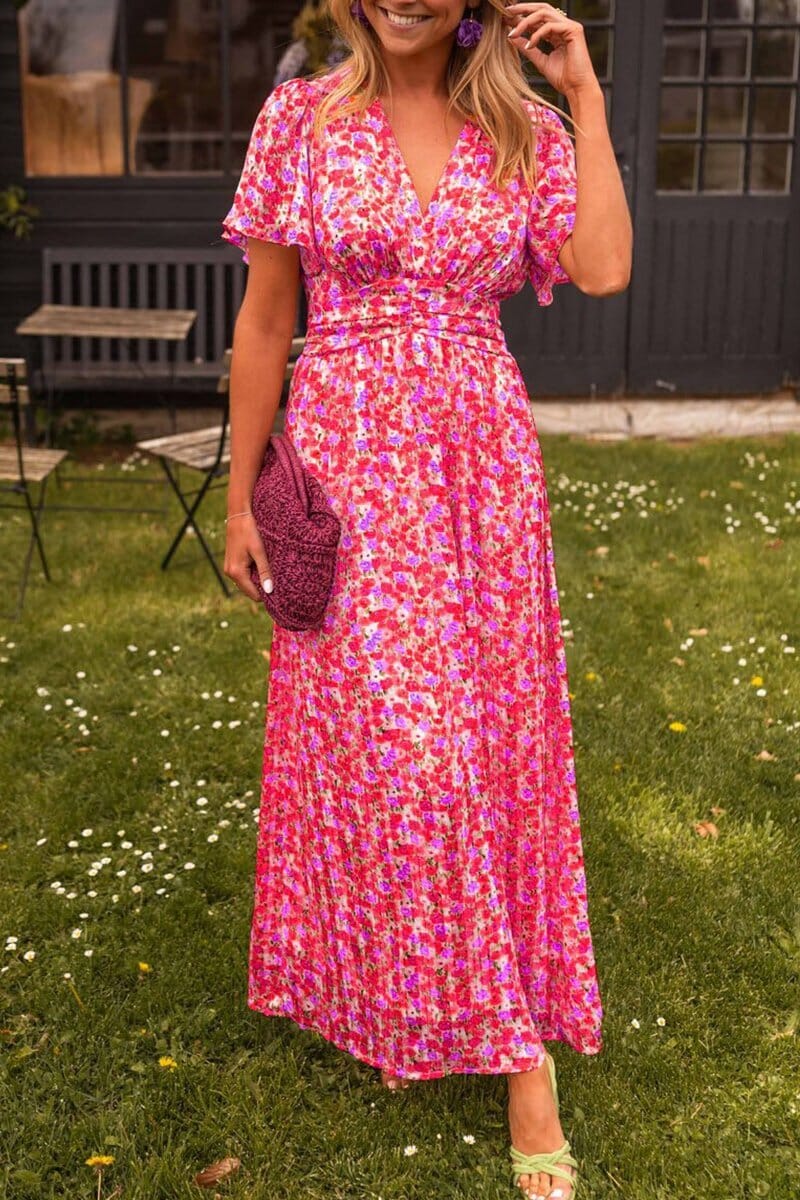 Sandra™ | Elegant V-neck maxi dress