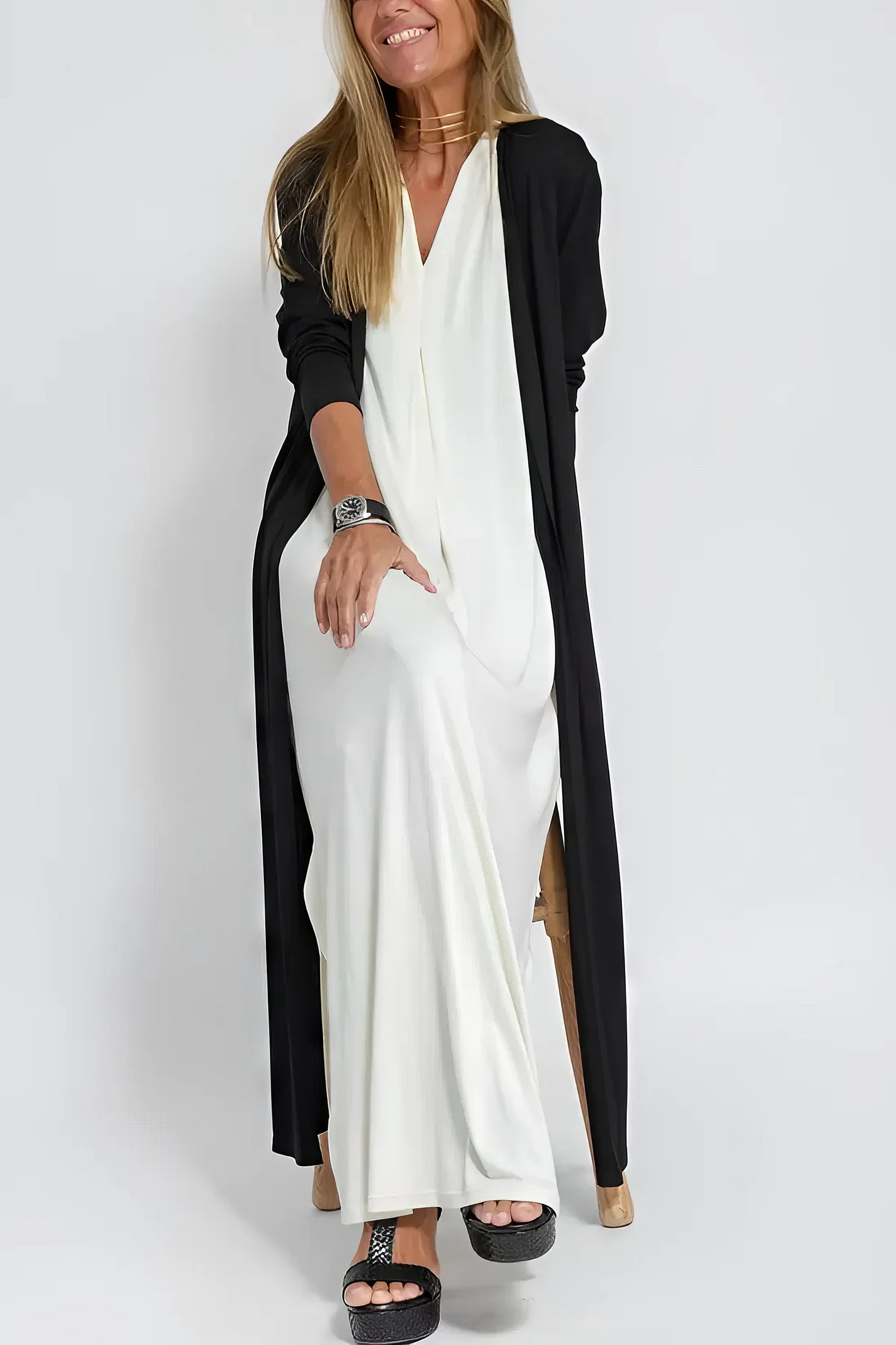 Madison™ | Elegant long dress + matching cardigan FREE GIFT