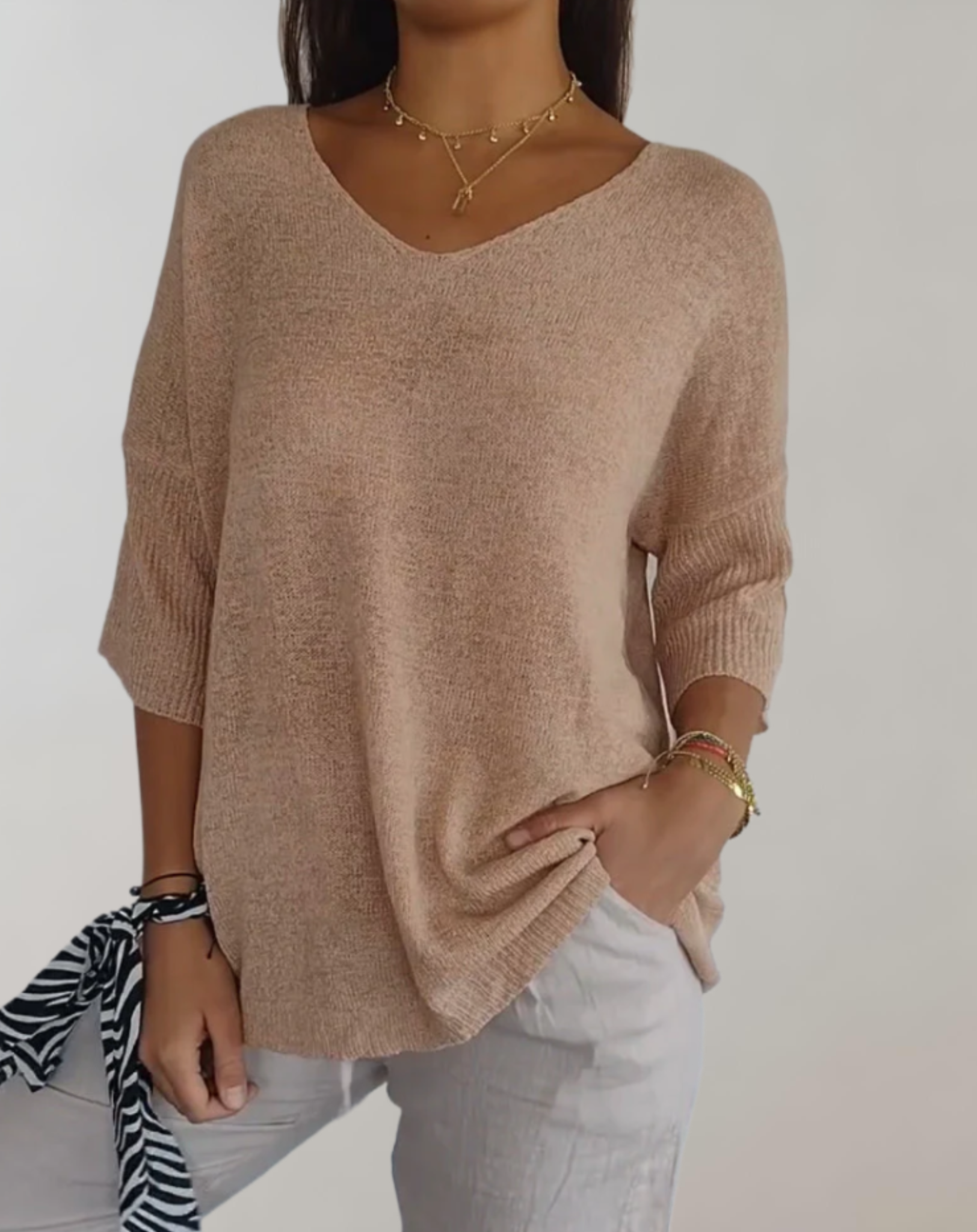 Laluna™  | Knitted V-Neck Top