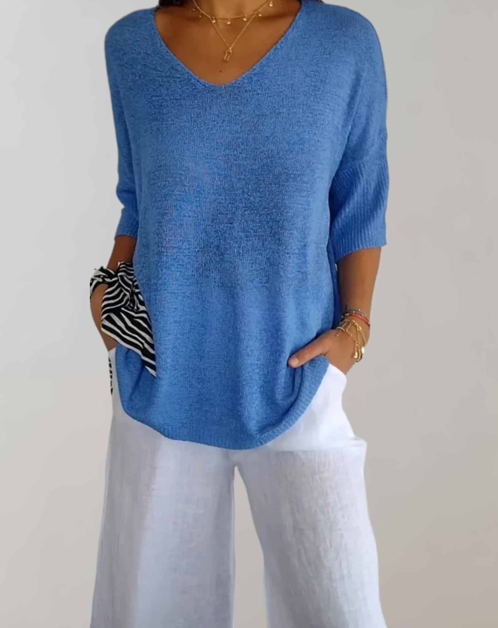Laluna™  | Knitted V-Neck Top