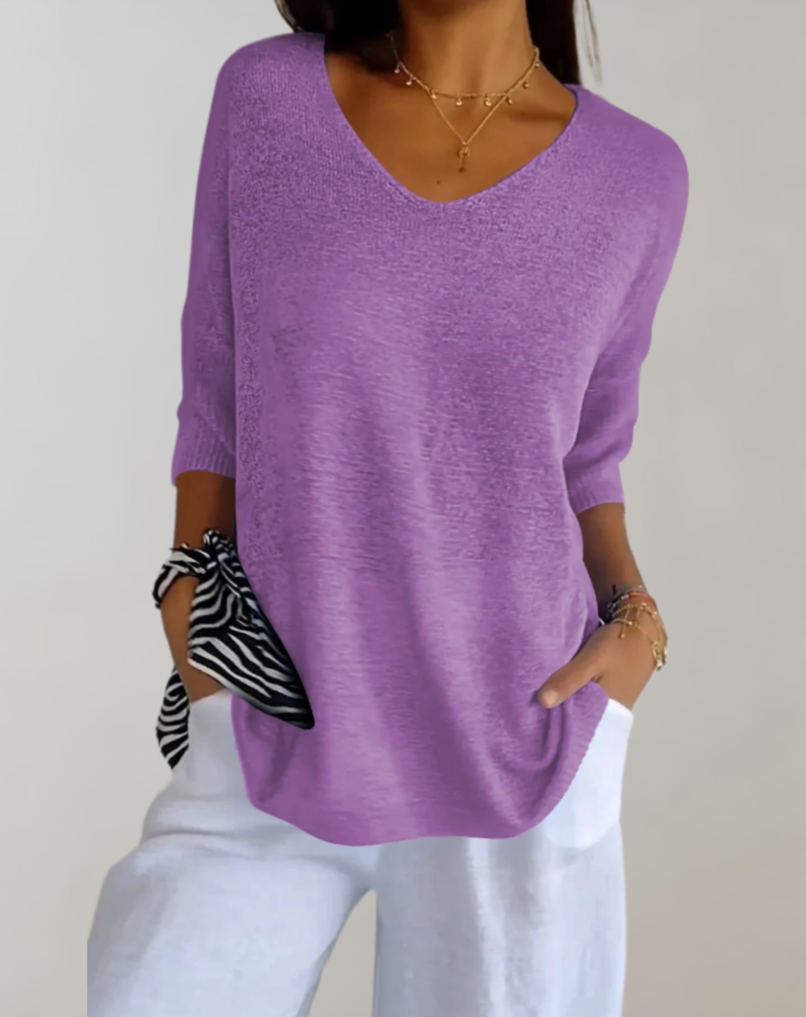 Laluna™  | Knitted V-Neck Top
