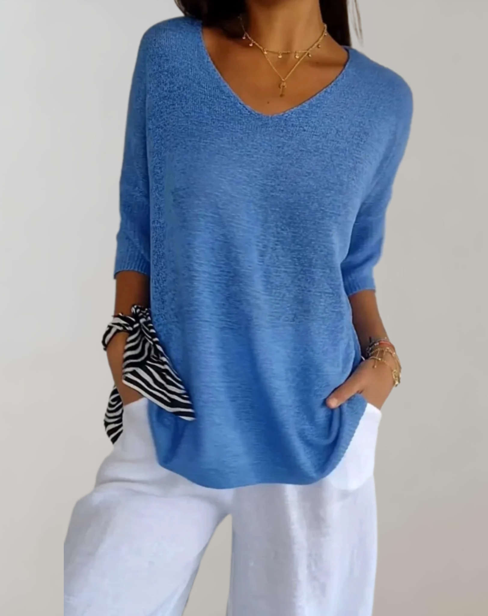 Laluna™  | Knitted V-Neck Top