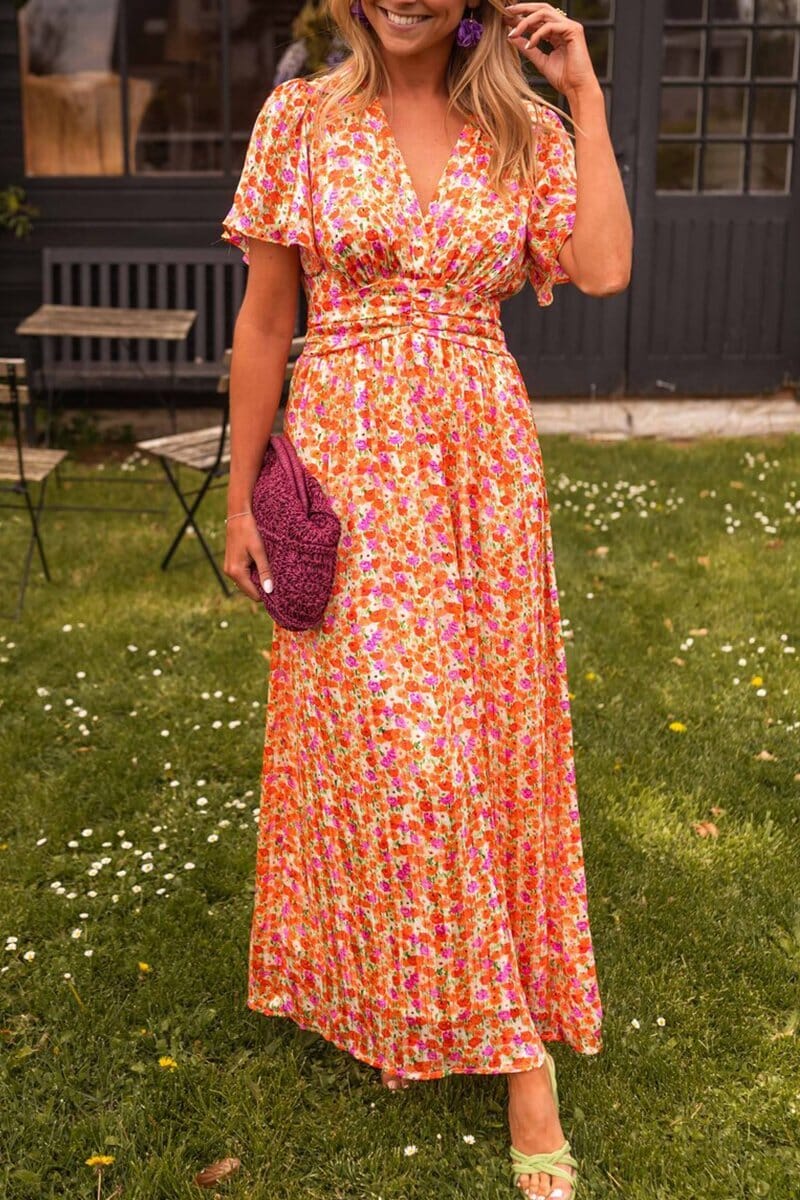 Sandra™ | Elegant V-neck maxi dress